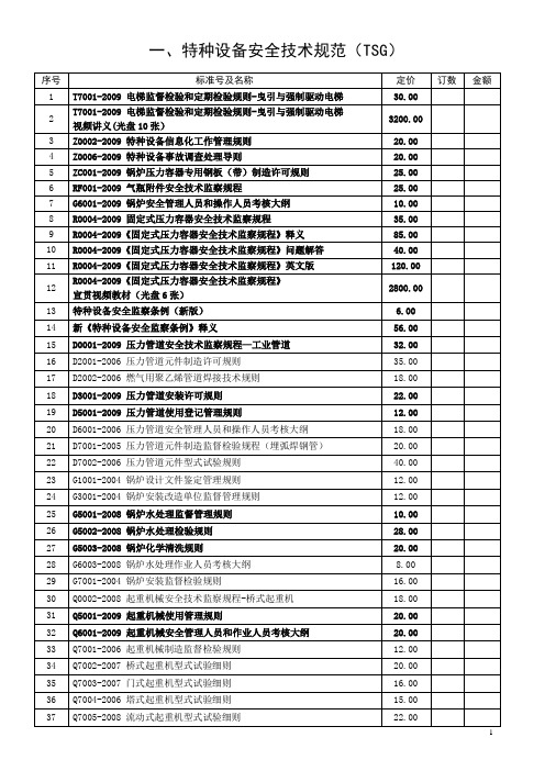 (技术规范标准)特种设备安全技术规范(TSG)