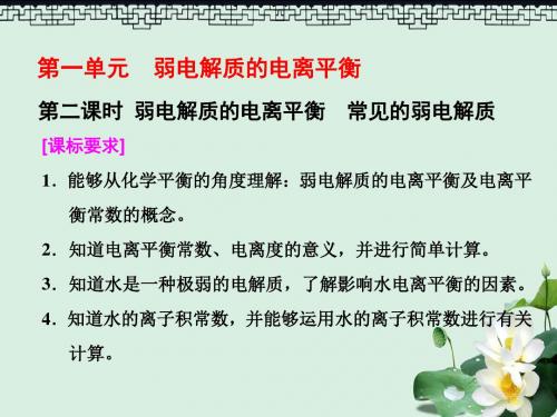 高中化学专题3溶液中的离子反应第一单元弱电解质的电离平衡第2课时常见的弱电解质课件苏教版选修4