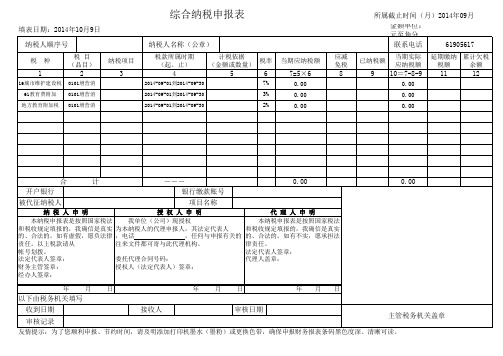 综合纳税申报表