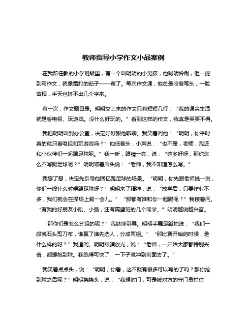 教师指导小学作文小品案例