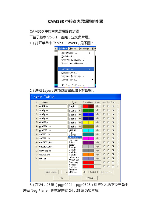 CAM350中检查内层短路的步骤