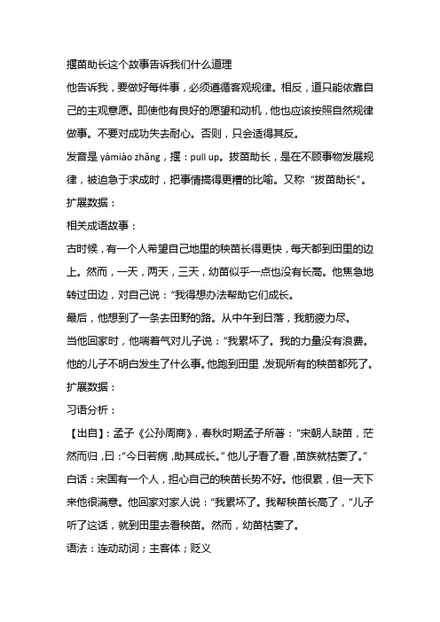 揠苗助长这个故事告诉我们什么道理