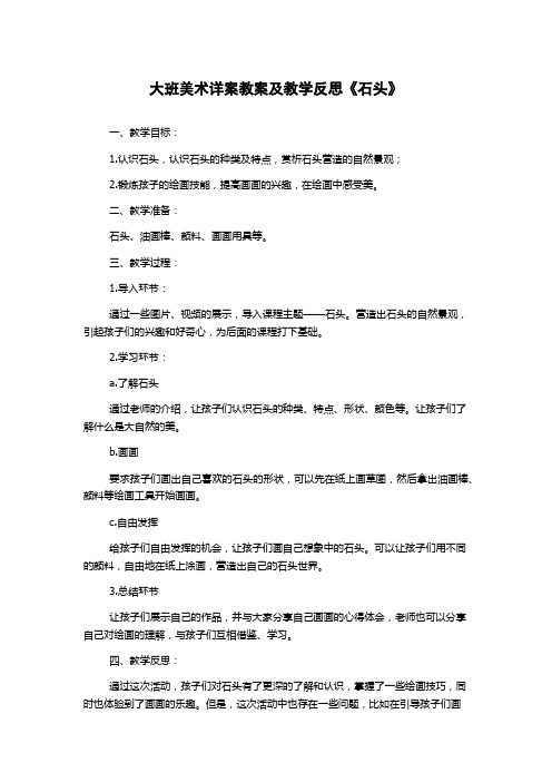 大班美术详案教案及教学反思《石头》