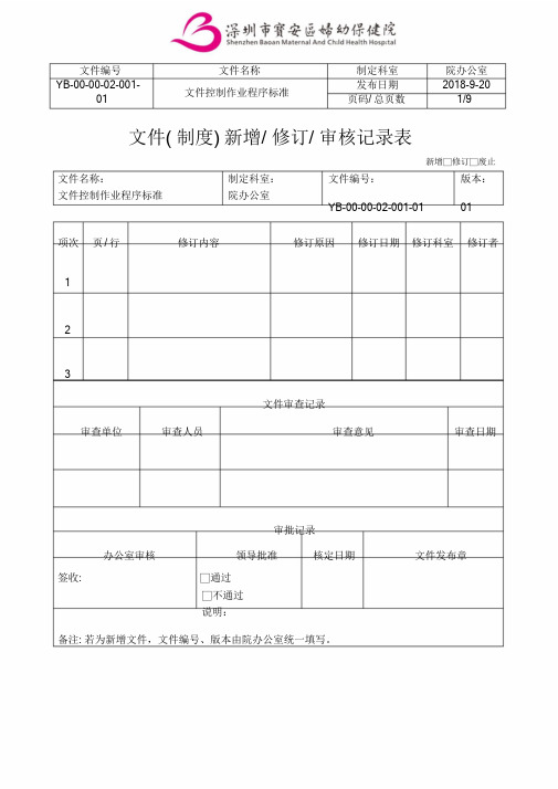 医院sop文件控制作业程序标准课件.doc