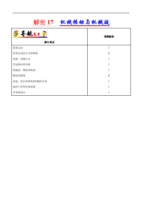 解密17 机械振动与机械波-备战2019年高考物理之高频考点解密 Word版含解析