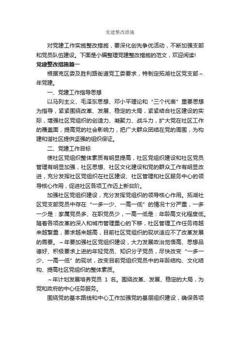 党建整改措施_整改措施_