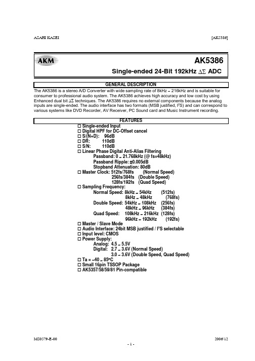 AK5386中文资料