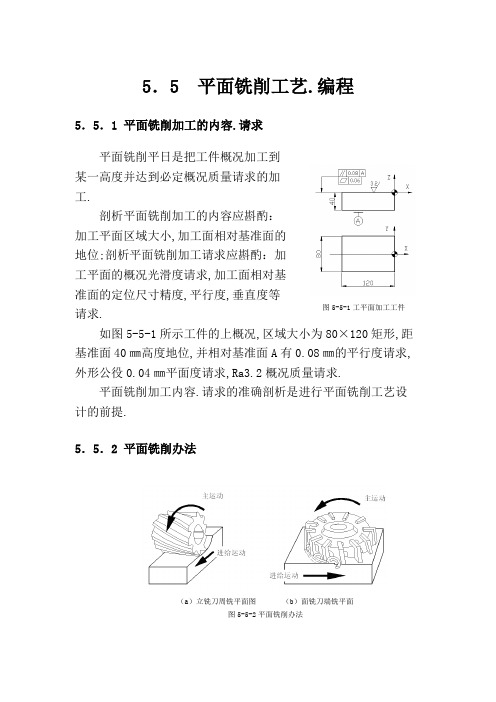 平面铣削工艺、编程