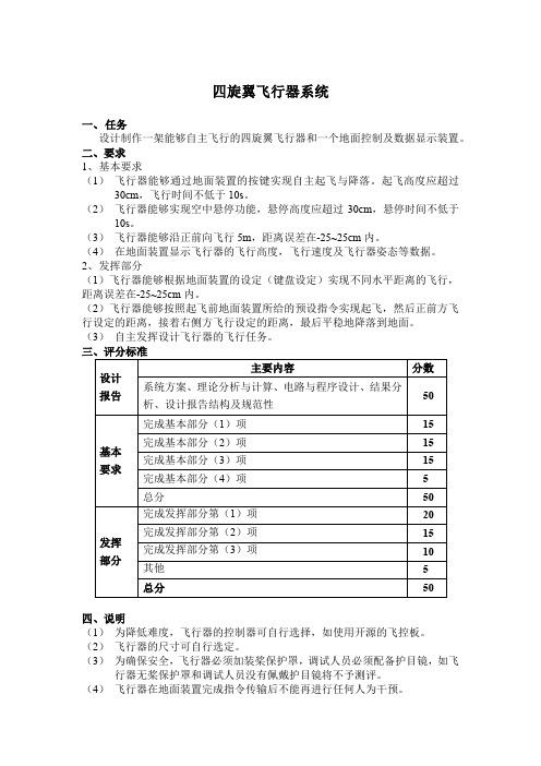 四旋翼飞行器系统