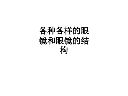 各种各样的眼镜和眼镜的结构ppt课件