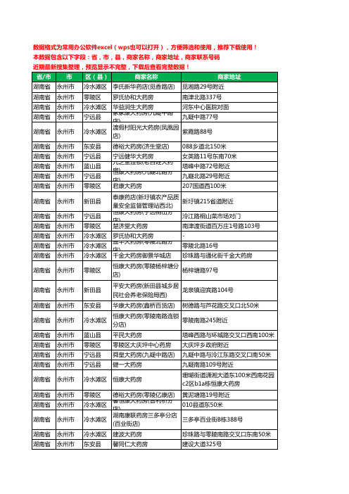 2020新版湖南省永州市药工商企业公司商家名录名单黄页联系电话号码地址大全1376家