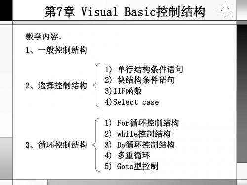 第7章VisualBasic控制结构