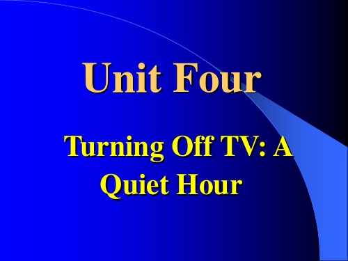 Turning off TV A Quiet Hour