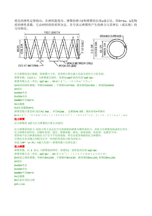 弹簧力的计算公式 