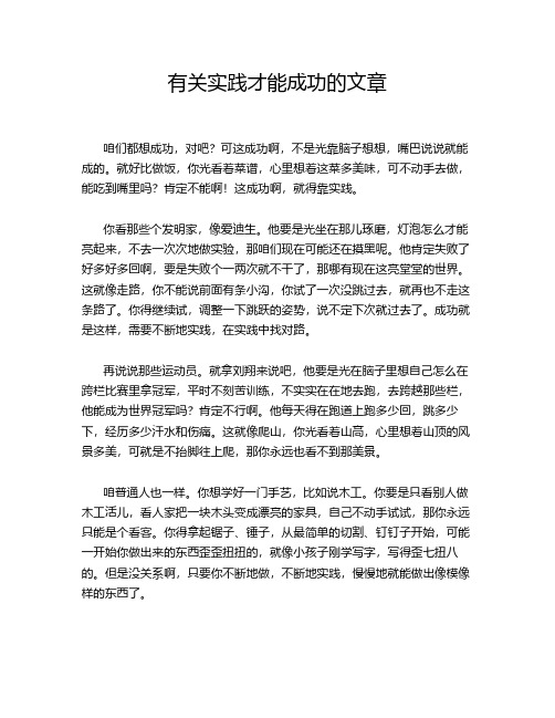 有关实践才能成功的文章