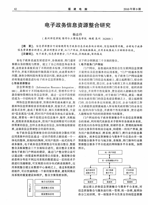 电子政务信息资源整合研究