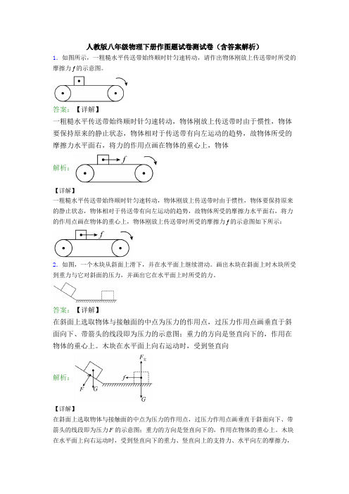 人教版八年级物理下册作图题试卷测试卷(含答案解析)