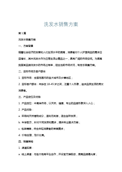 洗发水销售方案