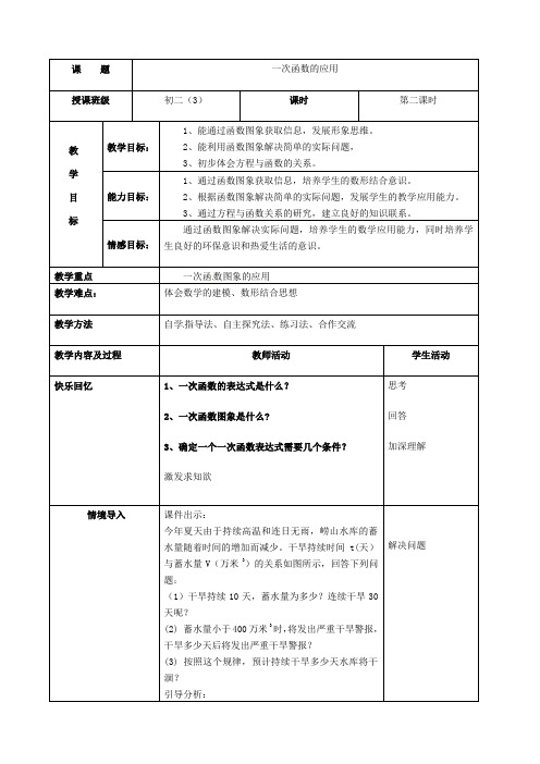 初中数学《一次函数的应用》公开课优秀教案精编