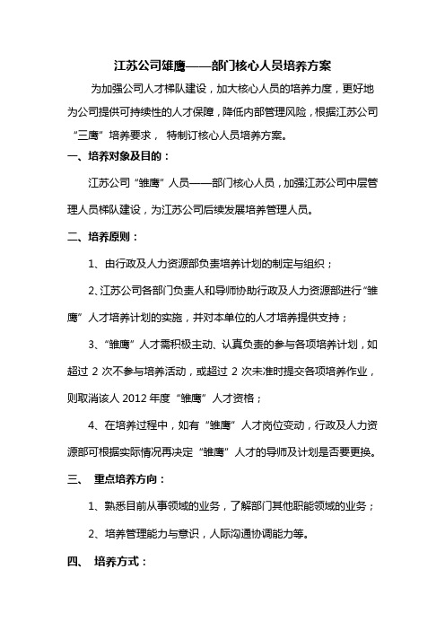 佳兆业江苏公司雏鹰——部门核心人员培养