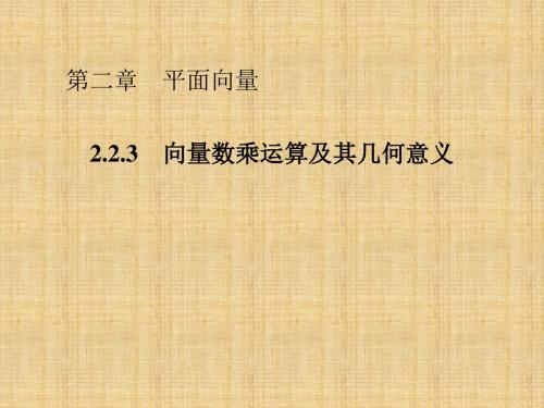 人教新课标A版高一数学《必修4》2.2.3 向量数乘运算及其几何意义