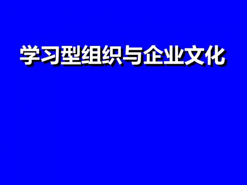 学习型组织与企业文化