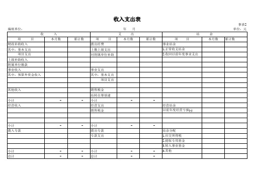 事业单位会计报表