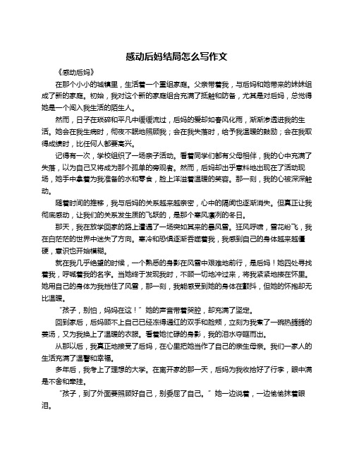 感动后妈结局怎么写作文