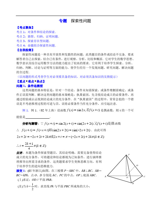 最新高考-高考二轮复习之探索性问题 精品