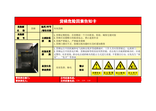 3货梯危险因素告知卡