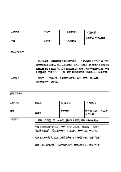 完整版我的人物卡片