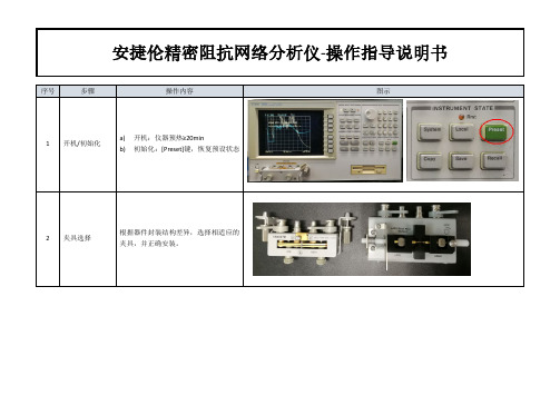 Agilent安捷伦阻抗网络分析仪-操作指导说明书