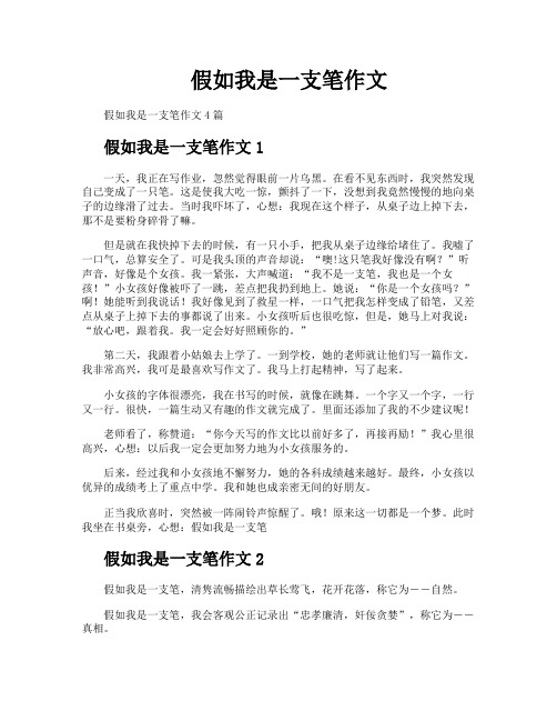 假如我是一支笔作文