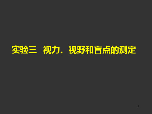 实验三视力视野和盲点的测定模板演示精品PPT课件