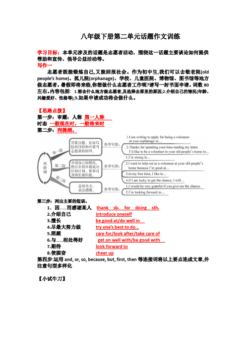 人教版八年级英语下册第二单元话题作文训练