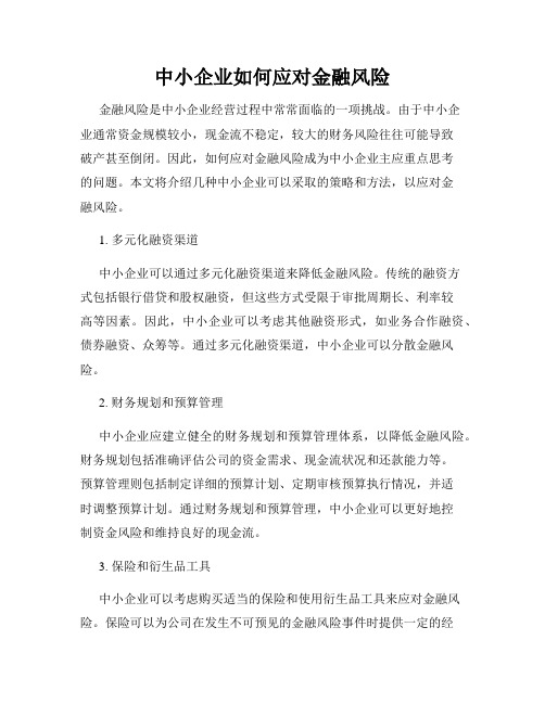 中小企业如何应对金融风险