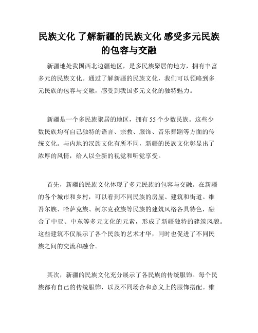 民族文化 了解新疆的民族文化 感受多元民族的包容与交融 