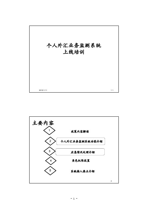 2016.1.11——外管局个人外汇交易监测系统培训