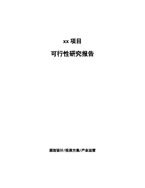 项目可行性研究报告(申请模板)