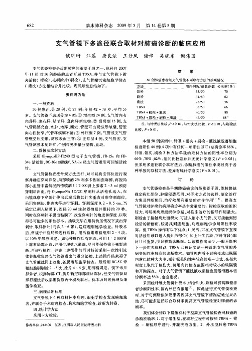 支气管镜下多途径联合取材对肺癌诊断的临床应用