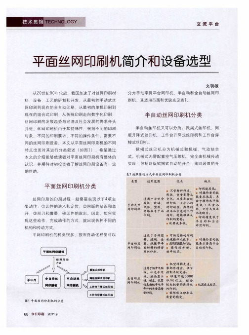 平面丝网印刷机简介和设备选型