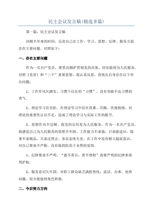 民主会议发言稿(精选多篇)