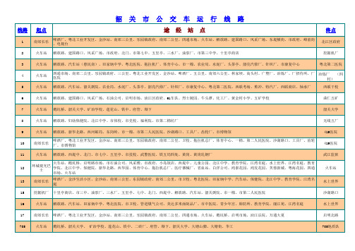 广东省韶关市公交车线路图