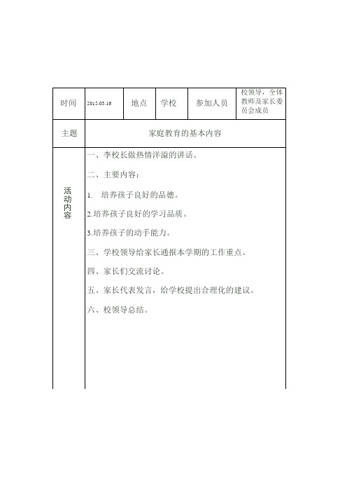 家长委员会活动记录