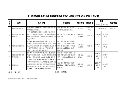 工程建设施工企业质量管理规范