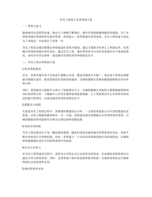 雪亮工程建立总体规划方案