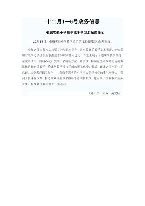 娄底实验小学教学能手学习汇报课展示