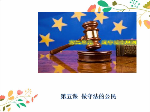 新人教版八年级道德与法治上册第二单元遵守社会规则第五课做守法的公民