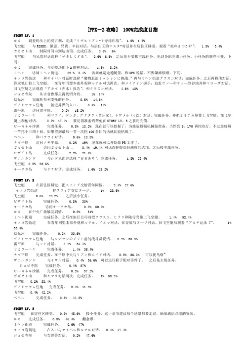 最终幻想X-2 100完成度攻略