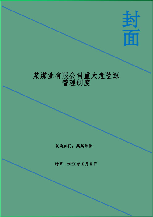 某煤业有限公司重大危险源管理制度_1